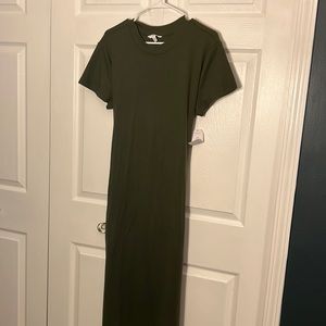 Womens Large olive deren maxi dress